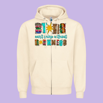 Stars Cant Shine Without Darkness Zipper Hoodie Designed By Hra Design Shop