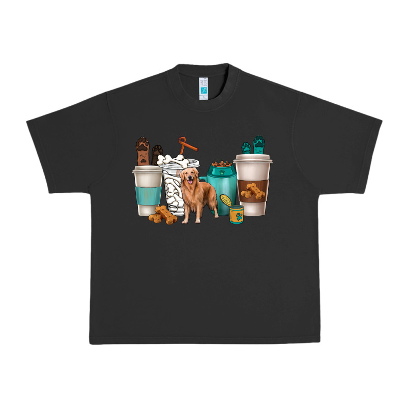 Golden Retriever Dog Coffee Cups Urban Heavy Tee by texasbilliewilder | Teevron