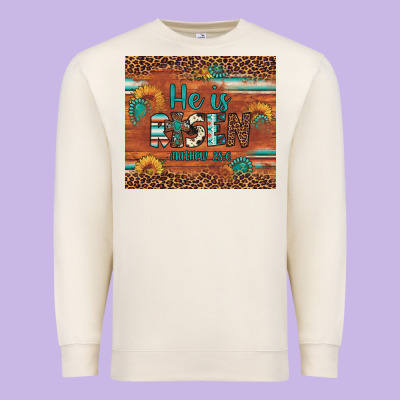 He Is Risen Gemstone Sunflower Leopard Premium Sweatshirt Designed By Artiststas