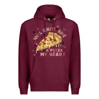 Burgundy you'll always have a pizza my heart Premium Hoodie - MaliasSmallBusiness