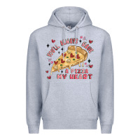 Heather Grey you'll always have a pizza my heart Premium Hoodie - MaliasSmallBusiness