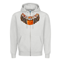 Dove Grey Thankful Zipper Hoodie - CowhideDigitalArt
