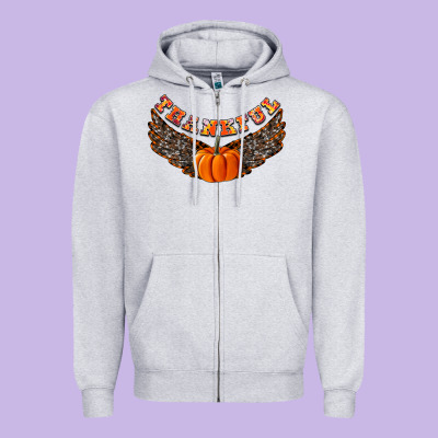 Thankful Zipper Hoodie Designed By Cowhidedigitalart