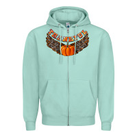 Seafoam Thankful Zipper Hoodie - CowhideDigitalArt