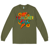 Army Green firefighter wife with lightning bolt Long Sleeve Tee - Zillion Design Studio
