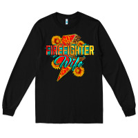 Black firefighter wife with lightning bolt Long Sleeve Tee - Zillion Design Studio
