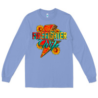 Colony Blue firefighter wife with lightning bolt Long Sleeve Tee - Zillion Design Studio