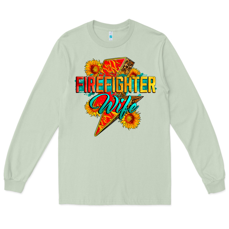 Firefighter Wife With Lightning Bolt Long Sleeve Tee by Zillion Design Studio | Teevron