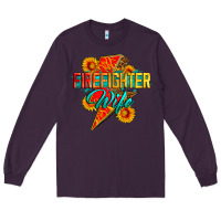 Plum firefighter wife with lightning bolt Long Sleeve Tee - Zillion Design Studio