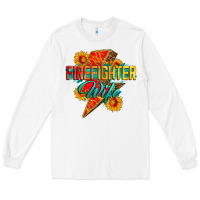 White firefighter wife with lightning bolt Long Sleeve Tee - Zillion Design Studio
