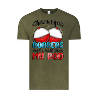Vintage Olive show me your bobbers and i will show my rod Vintage Tee - MaliasSmallBusiness