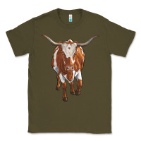 Army Green longhorn cow Classic Tee - RanaPortraitStore