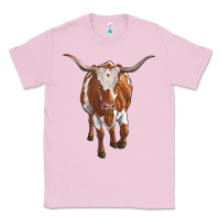 Bubblegum Pink longhorn cow Classic Tee - RanaPortraitStore