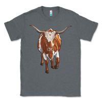 Charcoal Heather longhorn cow Classic Tee - RanaPortraitStore