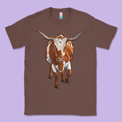 Longhorn Cow Classic Tee Designed By Ranaportraitstore