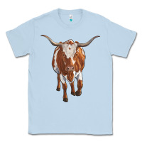 Dusty Blue longhorn cow Classic Tee - RanaPortraitStore