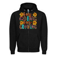 Black keep going keep growing Zipper Hoodie - HRA Design Shop