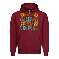 Burgundy keep going keep growing Zipper Hoodie - HRA Design Shop