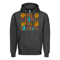 Charcoal Heather keep going keep growing Zipper Hoodie - HRA Design Shop