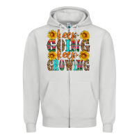 Dove Grey keep going keep growing Zipper Hoodie - HRA Design Shop