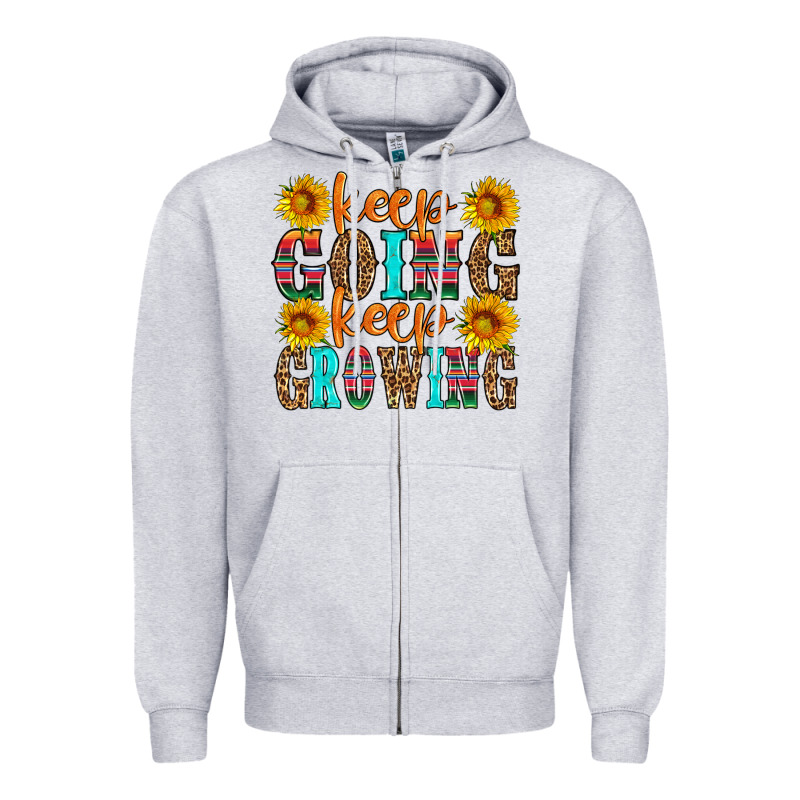 Keep Going Keep Growing Zipper Hoodie by HRA Design Shop | Teevron