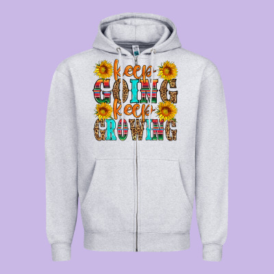 Keep Going Keep Growing Zipper Hoodie Designed By Hra Design Shop