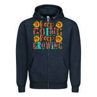 Navy keep going keep growing Zipper Hoodie - HRA Design Shop