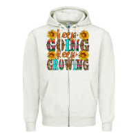 Oatmeal Heather keep going keep growing Zipper Hoodie - HRA Design Shop