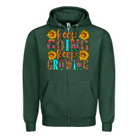 Sports Green keep going keep growing Zipper Hoodie - HRA Design Shop