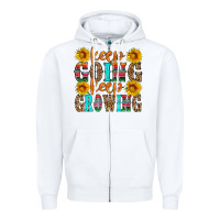 White keep going keep growing Zipper Hoodie - HRA Design Shop