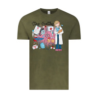Vintage Olive stay healthy nurse Vintage Tee - MaliasSmallBusiness