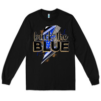Black back the blue with lightning bolt Long Sleeve Tee - Zillion Design Studio