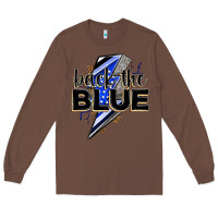 Chestnut back the blue with lightning bolt Long Sleeve Tee - Zillion Design Studio