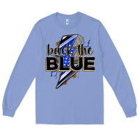 Colony Blue back the blue with lightning bolt Long Sleeve Tee - Zillion Design Studio
