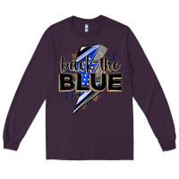 Plum back the blue with lightning bolt Long Sleeve Tee - Zillion Design Studio