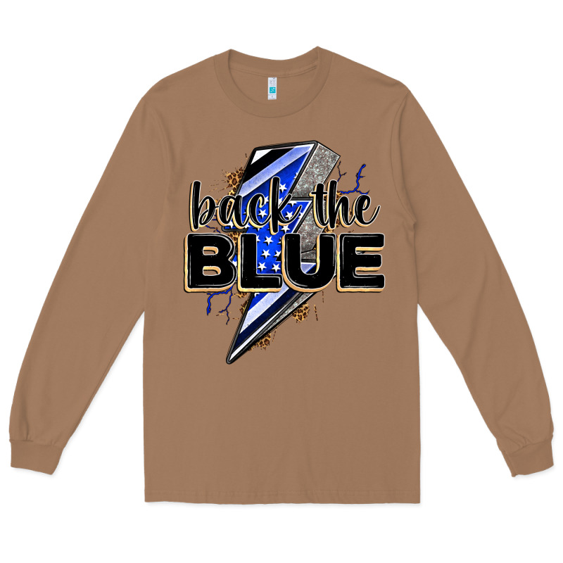 Back The Blue With Lightning Bolt Long Sleeve Tee by Zillion Design Studio | Teevron