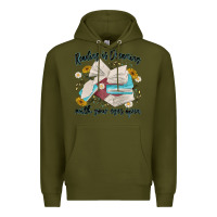 Army Green reading is dreaming with your eyes open Premium Hoodie - MaliasSmallBusiness