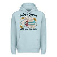 Blue Mist reading is dreaming with your eyes open Premium Hoodie - MaliasSmallBusiness