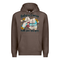 Coffee reading is dreaming with your eyes open Premium Hoodie - MaliasSmallBusiness
