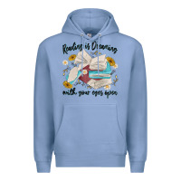 Colony Blue reading is dreaming with your eyes open Premium Hoodie - MaliasSmallBusiness