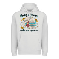 Dove Grey reading is dreaming with your eyes open Premium Hoodie - MaliasSmallBusiness