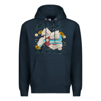Navy reading is dreaming with your eyes open Premium Hoodie - MaliasSmallBusiness