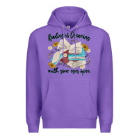Purple reading is dreaming with your eyes open Premium Hoodie - MaliasSmallBusiness