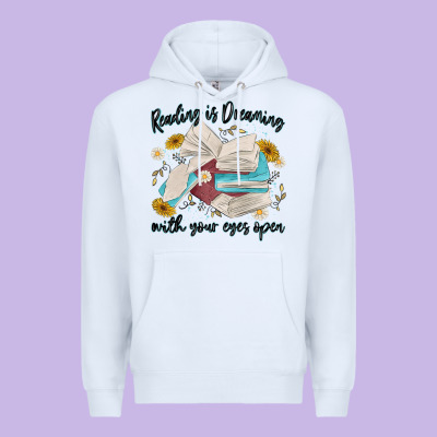 Reading Is Dreaming With Your Eyes Open Premium Hoodie Designed By Maliassmallbusiness