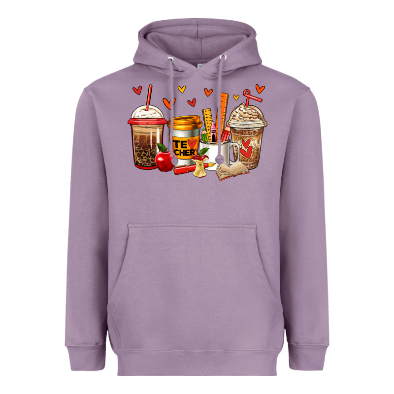 Teacher Coffee Cups Heavyweight Hoodie by Jasminsmagicworld | Teevron
