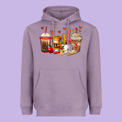 Teacher Coffee Cups Heavyweight Hoodie Designed By Jasminsmagicworld