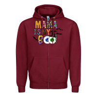Burgundy Mama is my Boo Zipper Hoodie - CowhideDigitalArt