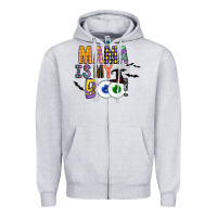 Heather Grey Mama is my Boo Zipper Hoodie - CowhideDigitalArt