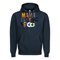 Navy Mama is my Boo Zipper Hoodie - CowhideDigitalArt