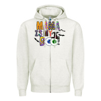 Oatmeal Heather Mama is my Boo Zipper Hoodie - CowhideDigitalArt
